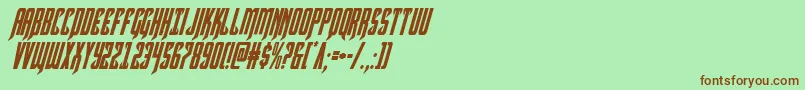 Hawkmooncondital Font – Brown Fonts on Green Background