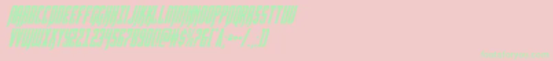 Hawkmooncondital-Schriftart – Grüne Schriften auf rosa Hintergrund