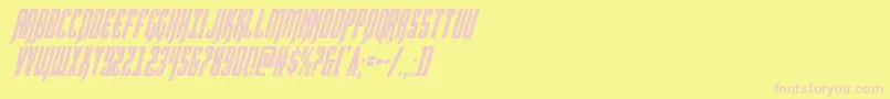 Hawkmooncondital Font – Pink Fonts on Yellow Background