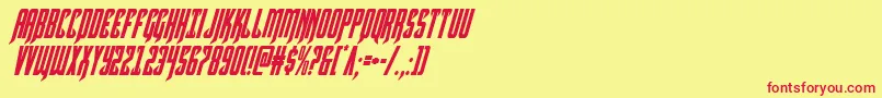 Hawkmooncondital Font – Red Fonts on Yellow Background