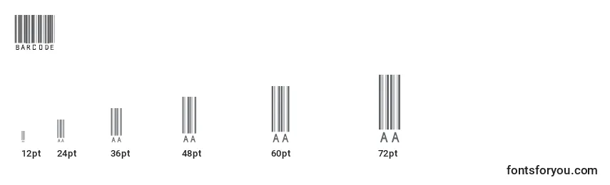 Размеры шрифта Barcode
