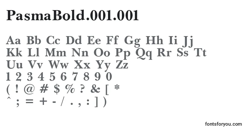 Schriftart PasmaBold.001.001 – Alphabet, Zahlen, spezielle Symbole