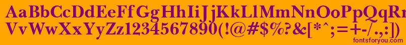 PasmaBold.001.001-fontti – violetit fontit oranssilla taustalla