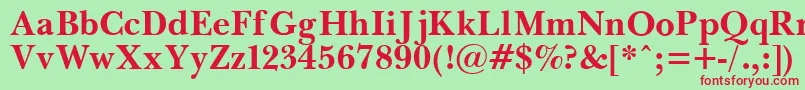 Шрифт PasmaBold.001.001 – красные шрифты на зелёном фоне