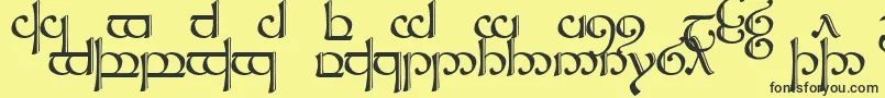 TengwarSindarin2 Font – Black Fonts on Yellow Background