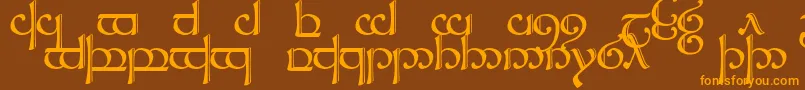 TengwarSindarin2 Font – Orange Fonts on Brown Background
