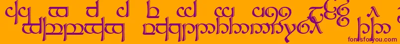 TengwarSindarin2 Font – Purple Fonts on Orange Background