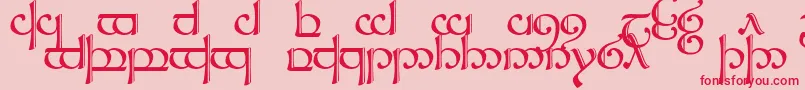 TengwarSindarin2 Font – Red Fonts on Pink Background