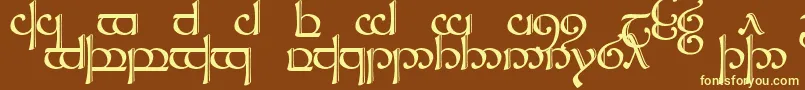 TengwarSindarin2 Font – Yellow Fonts on Brown Background