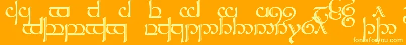 TengwarSindarin2 Font – Yellow Fonts on Orange Background