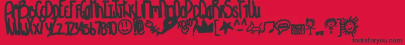 Aquarious Font – Black Fonts on Red Background