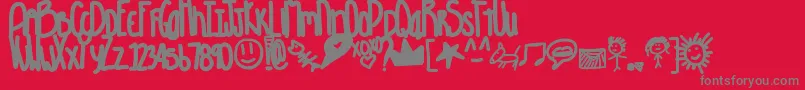 Aquarious Font – Gray Fonts on Red Background