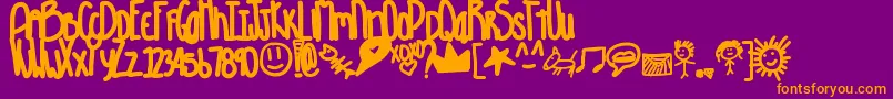 fuente Aquarious – Fuentes Naranjas Sobre Fondo Morado