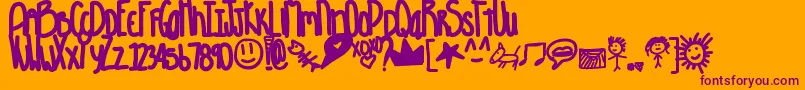 Aquarious Font – Purple Fonts on Orange Background