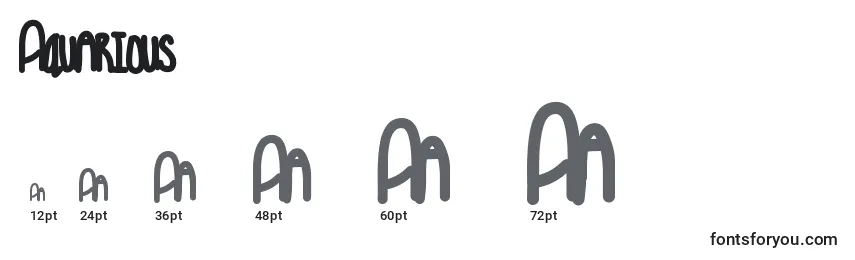 Aquarious Font Sizes