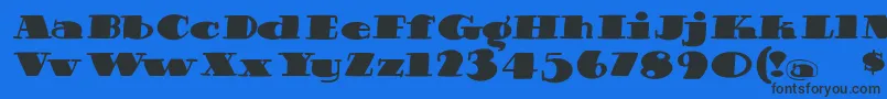 フォントCheeriofatitalic – 黒い文字の青い背景