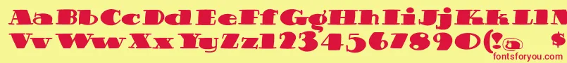 Cheeriofatitalic Font – Red Fonts on Yellow Background