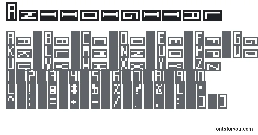 Czcionka Antidigital – alfabet, cyfry, specjalne znaki
