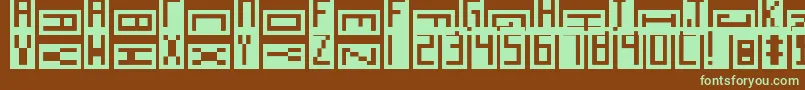 Antidigital-fontti – vihreät fontit ruskealla taustalla