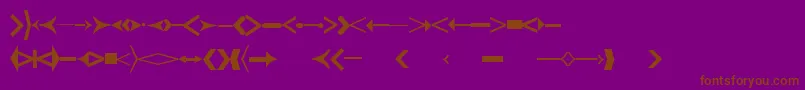Fonte CreativearrowsLtTwo – fontes marrons em um fundo roxo