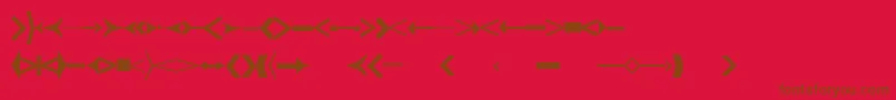 CreativearrowsLtTwo-Schriftart – Braune Schriften auf rotem Hintergrund