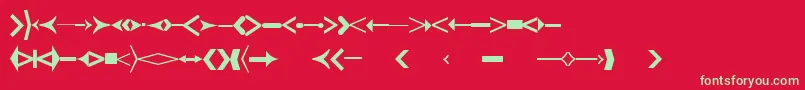 CreativearrowsLtTwo-Schriftart – Grüne Schriften auf rotem Hintergrund