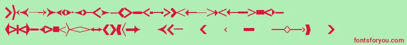 Шрифт CreativearrowsLtTwo – красные шрифты на зелёном фоне
