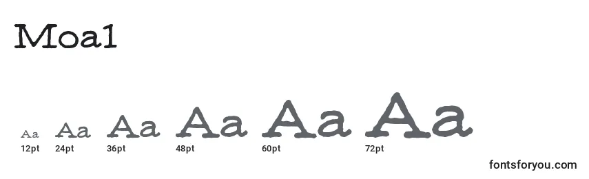Размеры шрифта Moa1