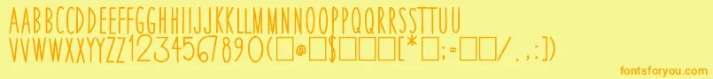 ThinSkinned-Schriftart – Orangefarbene Schriften auf gelbem Hintergrund