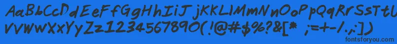 Janitor Font – Black Fonts on Blue Background