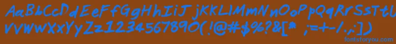 Janitor Font – Blue Fonts on Brown Background