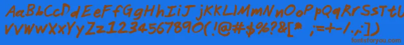 Janitor Font – Brown Fonts on Blue Background