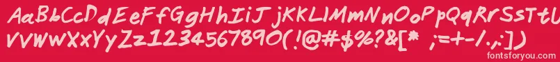 Janitor Font – Pink Fonts on Red Background