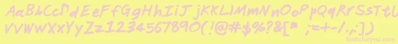 Janitor Font – Pink Fonts on Yellow Background