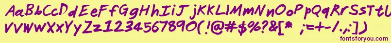 Janitor Font – Purple Fonts on Yellow Background