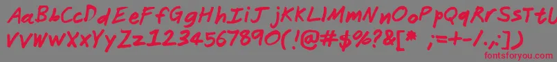 Janitor-Schriftart – Rote Schriften auf grauem Hintergrund