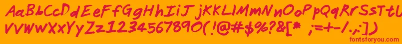 Janitor Font – Red Fonts on Orange Background