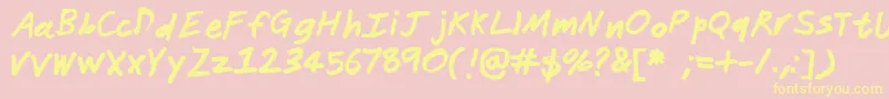 Janitor Font – Yellow Fonts on Pink Background
