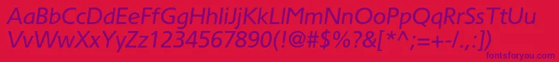 TornadocItalic Font – Purple Fonts on Red Background