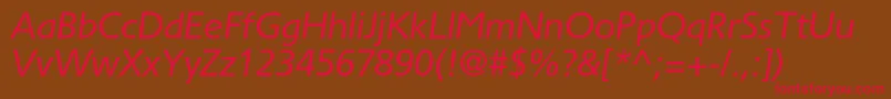 TornadocItalic Font – Red Fonts on Brown Background