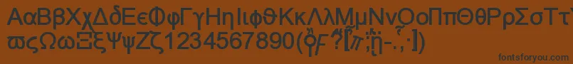 フォントNaxosb – 黒い文字が茶色の背景にあります