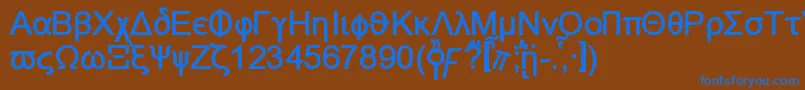 Шрифт Naxosb – синие шрифты на коричневом фоне