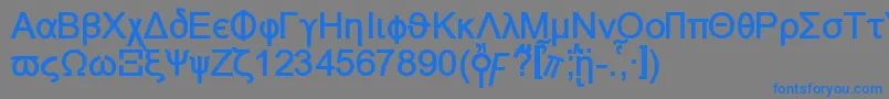 フォントNaxosb – 灰色の背景に青い文字