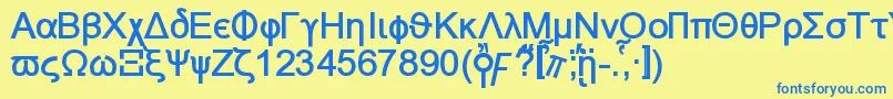 Naxosb Font – Blue Fonts on Yellow Background