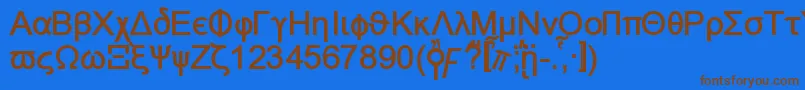 Naxosb Font – Brown Fonts on Blue Background