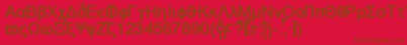 Czcionka Naxosb – brązowe czcionki na czerwonym tle