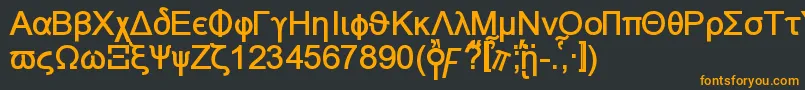 フォントNaxosb – 黒い背景にオレンジの文字