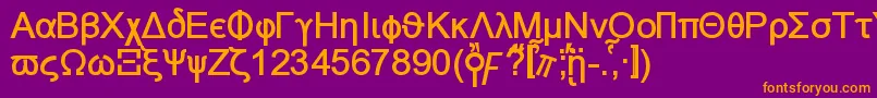 フォントNaxosb – 紫色の背景にオレンジのフォント