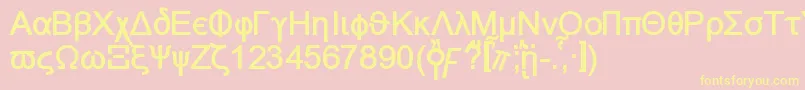 Naxosb-Schriftart – Gelbe Schriften auf rosa Hintergrund