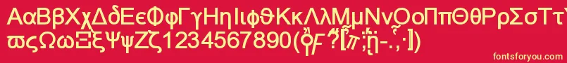 Naxosb Font – Yellow Fonts on Red Background